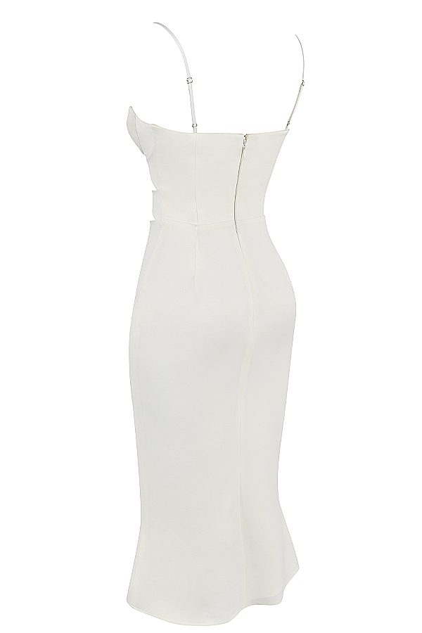 Amalia  Ivory Satin Cutout Corset Dress — image 11