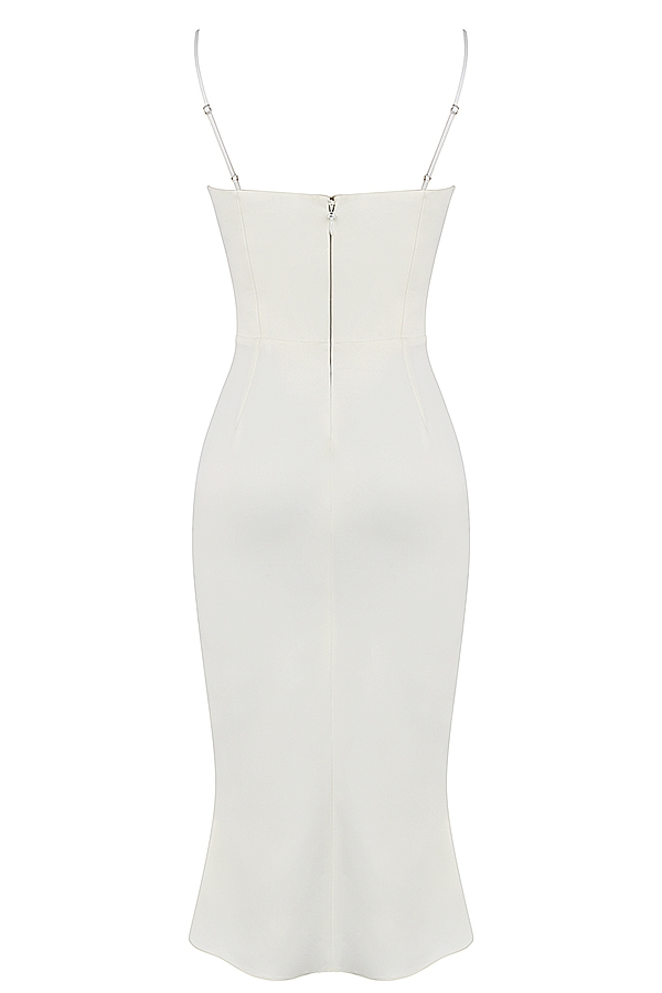 Amalia  Ivory Satin Cutout Corset Dress — image 12