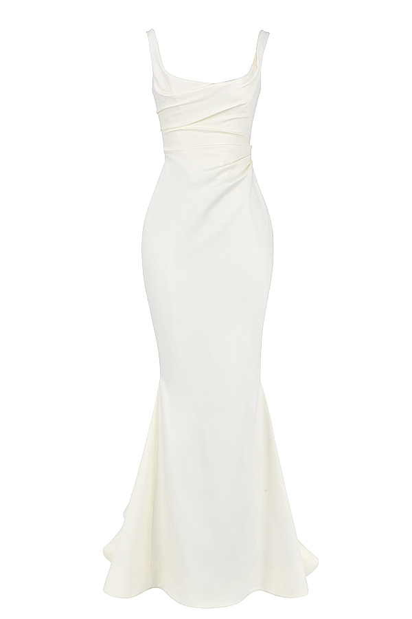 Emilie  Off White Satin Mermaid Bridal Gown — image 22