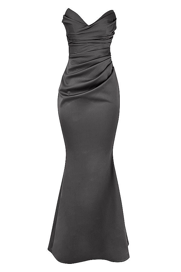 Fleur  Shadow Satin Strapless Gown — image 9