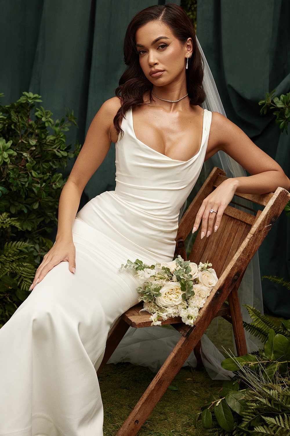 Emilie  Off White Satin Mermaid Bridal Gown — image 13