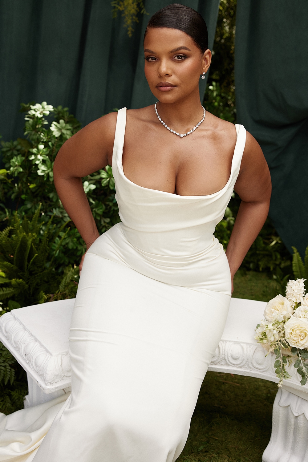 Emilie  Off White Satin Mermaid Bridal Gown — image 19