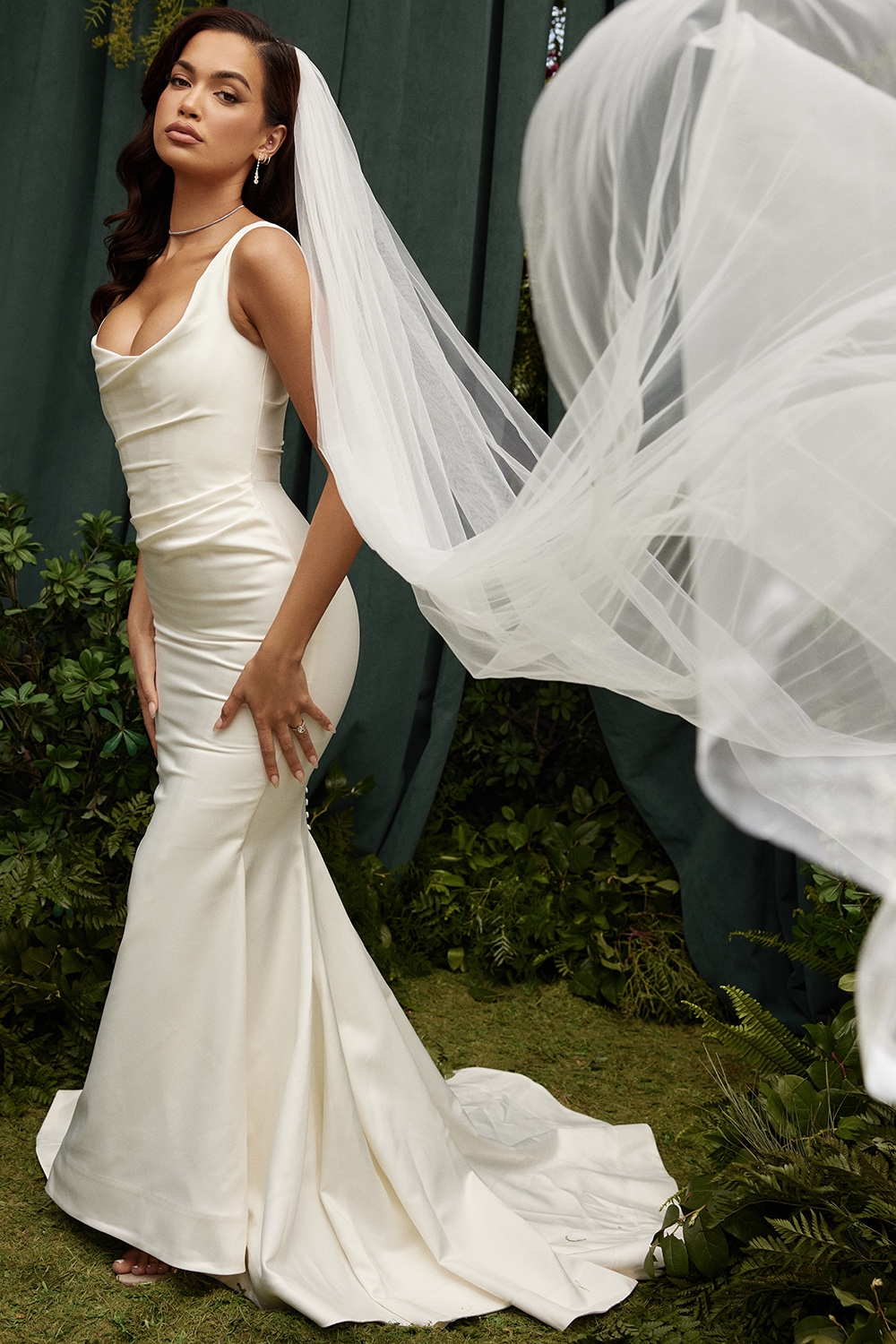 Leone  White Ultra Long Soft Tulle Veil — image 14