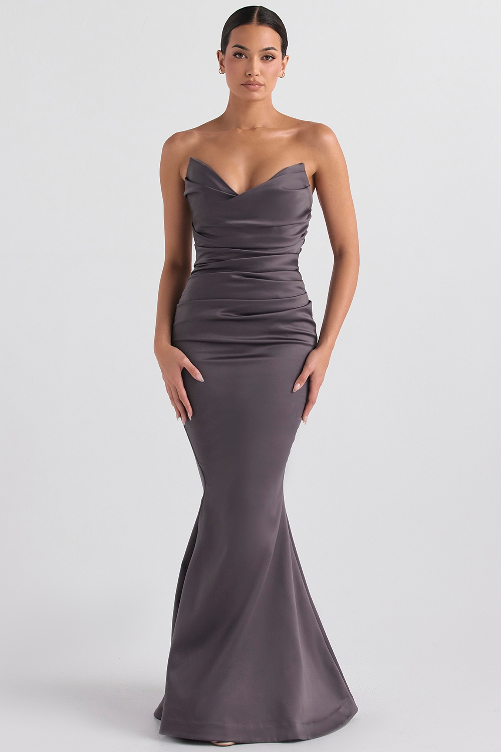 Fleur  Shadow Satin Strapless Gown — image 3