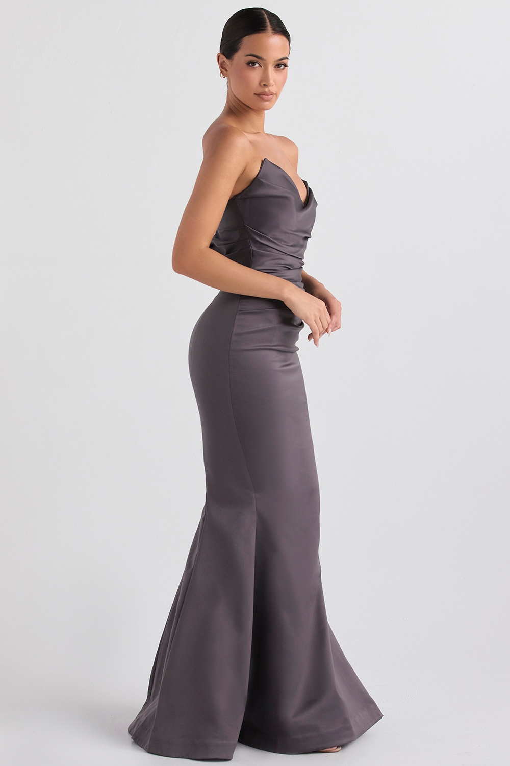 Fleur  Shadow Satin Strapless Gown — image 4