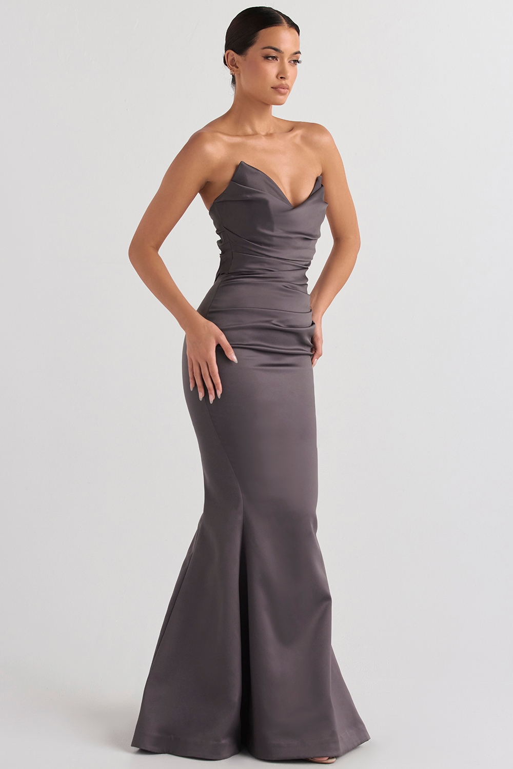 Fleur  Shadow Satin Strapless Gown — image 5