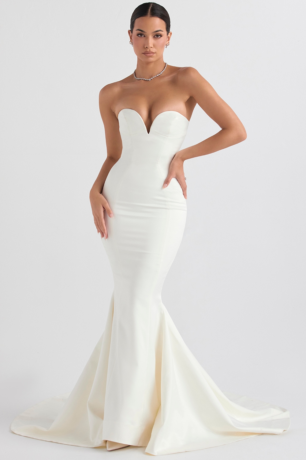 Giselle  Ivory Satin Strapless Bridal Gown — image 5