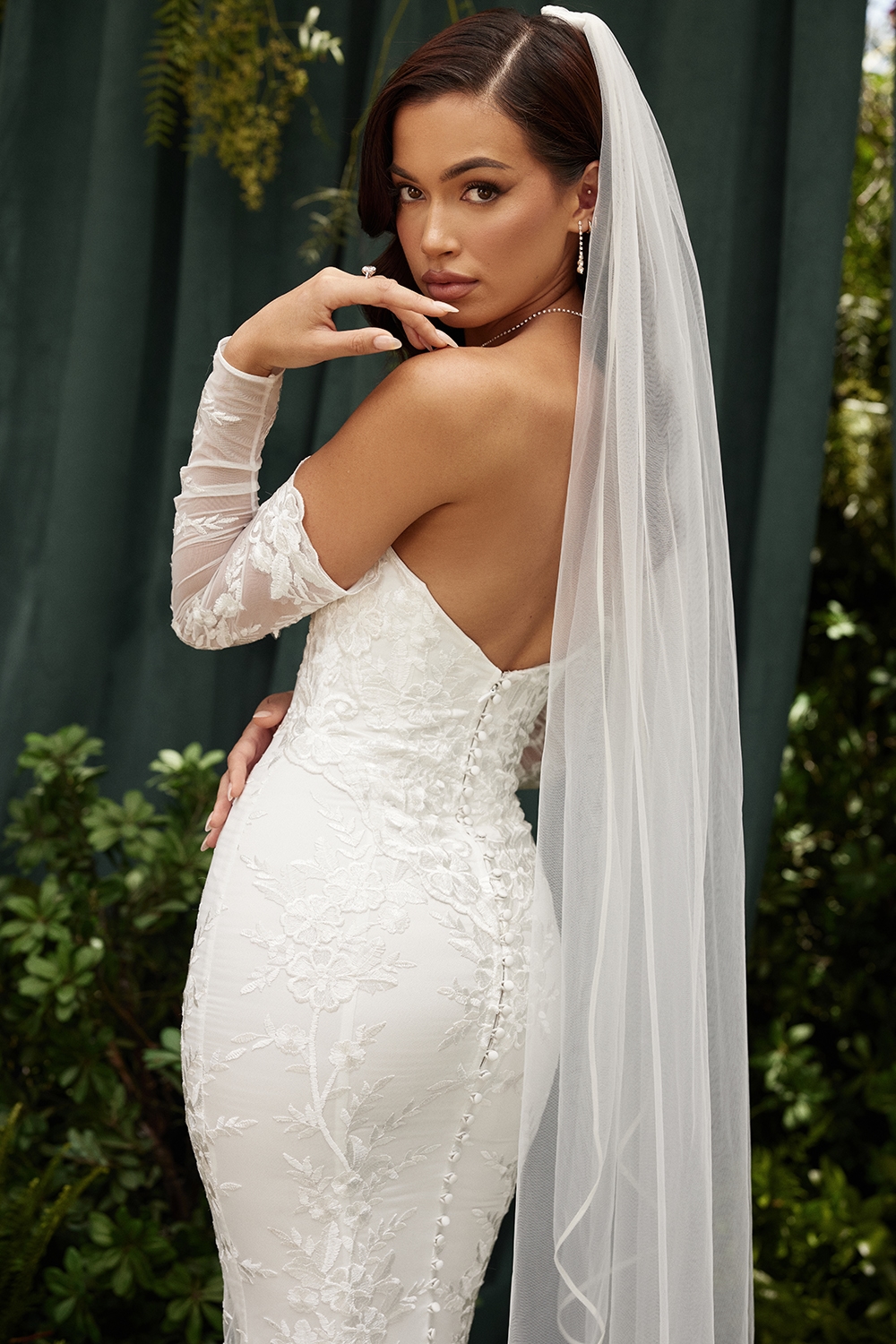 Isabelle  White Lace Long Sleeve Bridal Gown — image 19