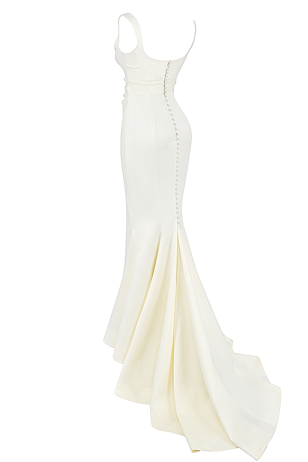 Emilie  Off White Satin Mermaid Bridal Gown — image 23