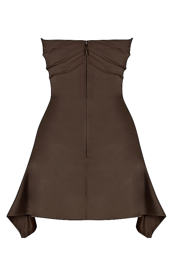 Jasmine  Chocolate Draped Strapless Corset Dress — image 11
