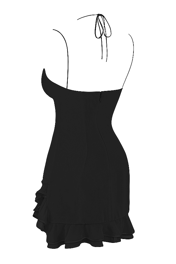 Rossella  Black Ruffle Mini Dress — image 14