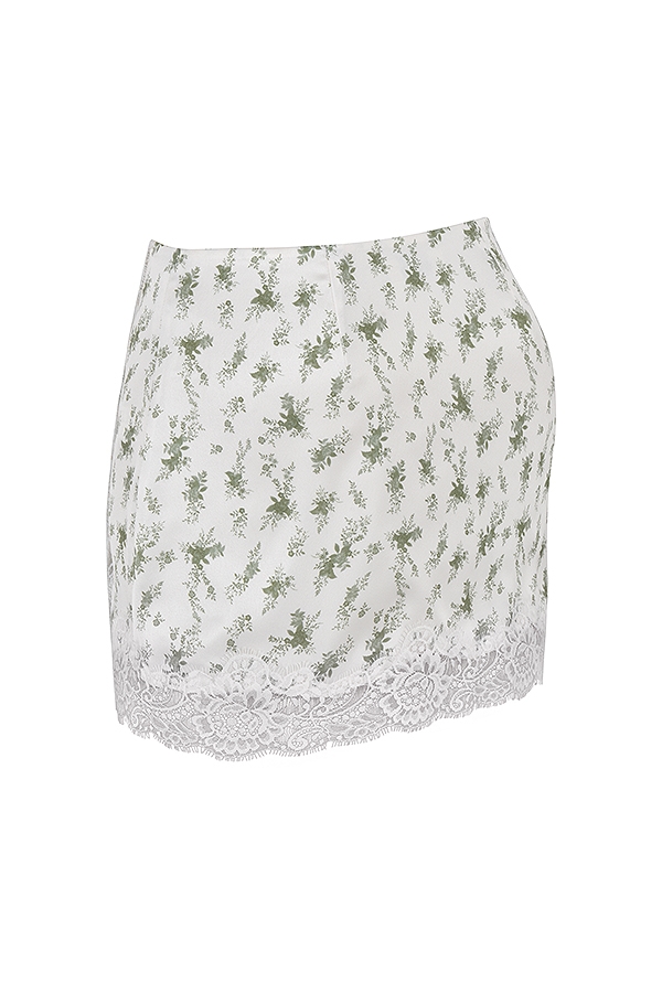 Noemie  Garden Print Lace Trim Mini Skirt — image 14