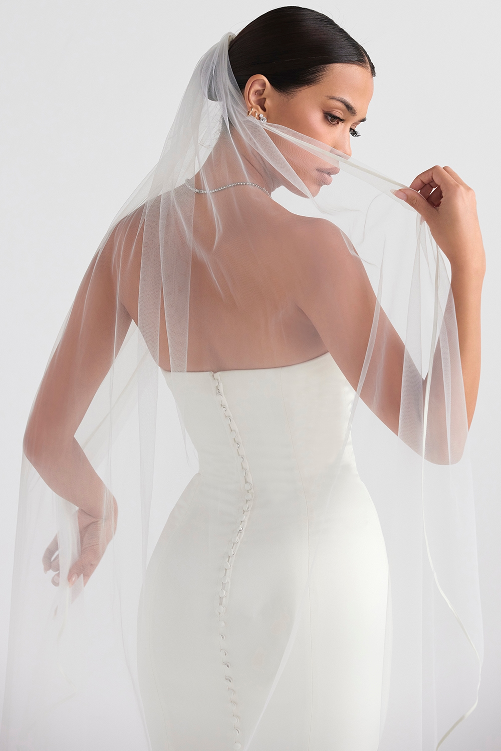 Simone  White Soft Tulle Veil — image 12