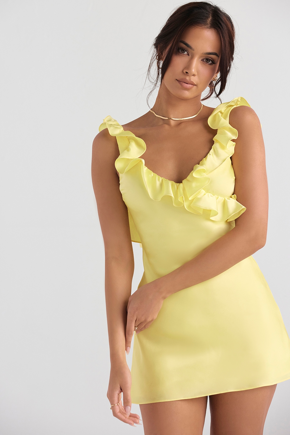 Tink  Buttercup Satin Ruffle Mini Dress — image 5