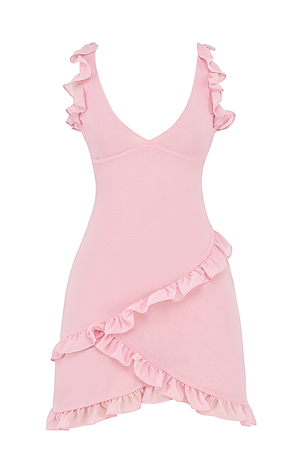 Tania  Pink Quartz Ruffle Mini Dress — image 14