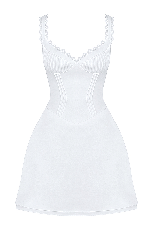 Tilly  White Pin Tuck Mini Dress — image 15