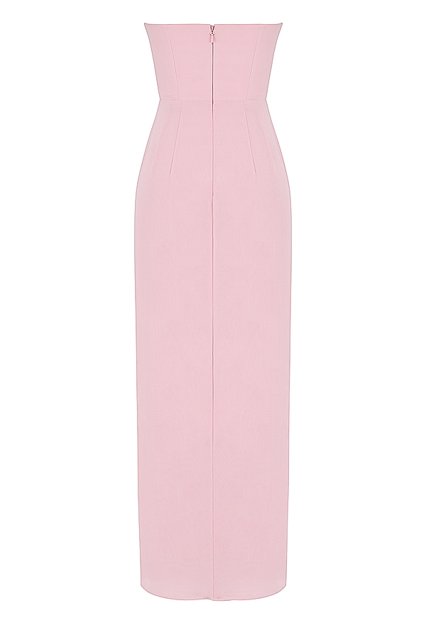 Adrienne  Pink Quartz Georgette Strapless Gown — image 15