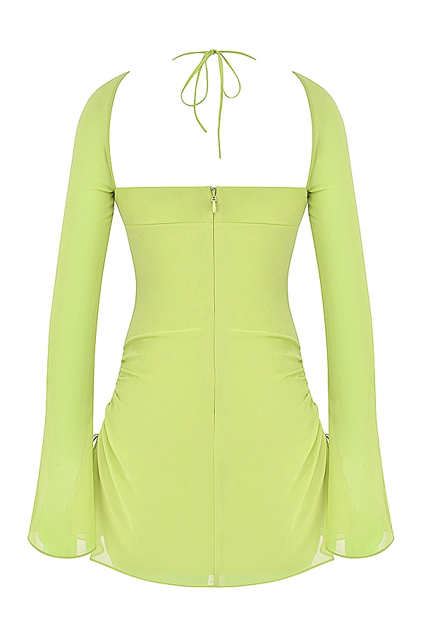 Baby  Lime Chiffon Halter Mini Dress — image 14