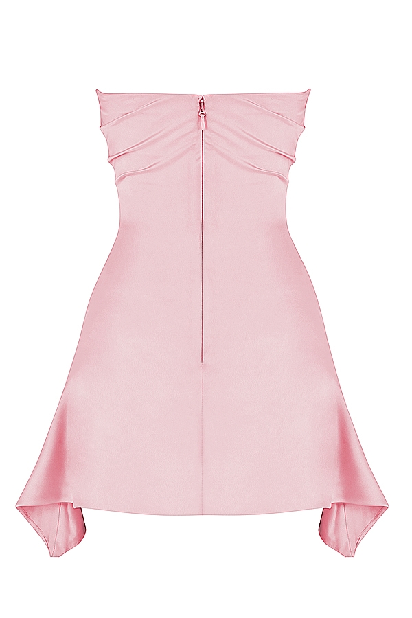 Jasmine  Rose Pink Draped Strapless Corset Dress — image 12