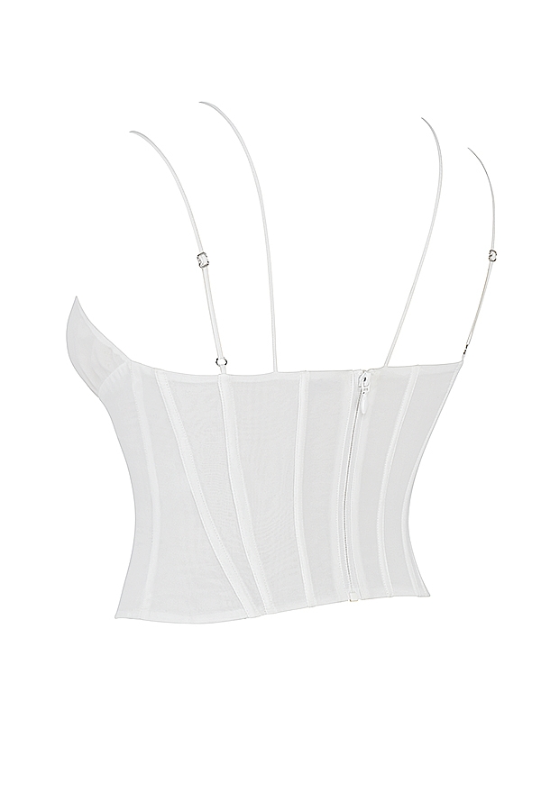 Orla  White Chiffon Strappy Corset — image 18