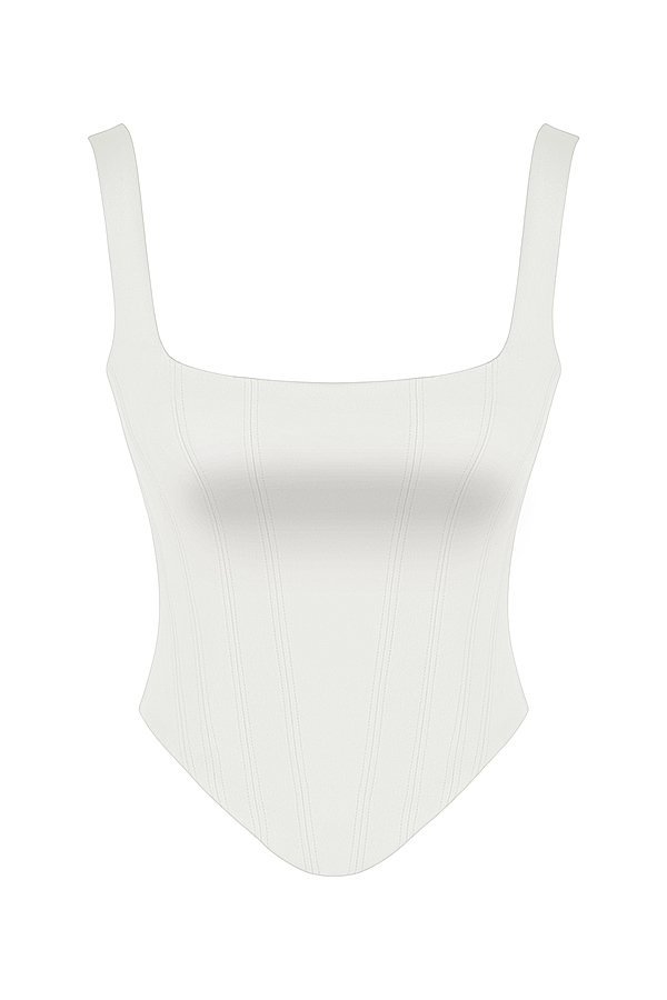 Rafa  Ivory Satin Longline Corset — image 11