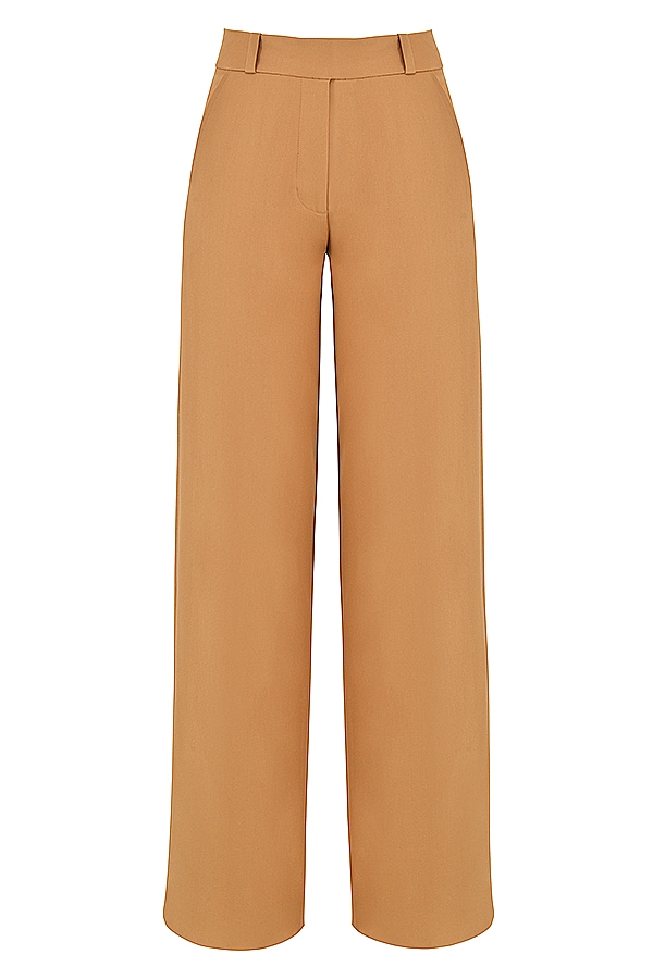 Cameron  Caramel Relaxed Tailored Trousers — image 9