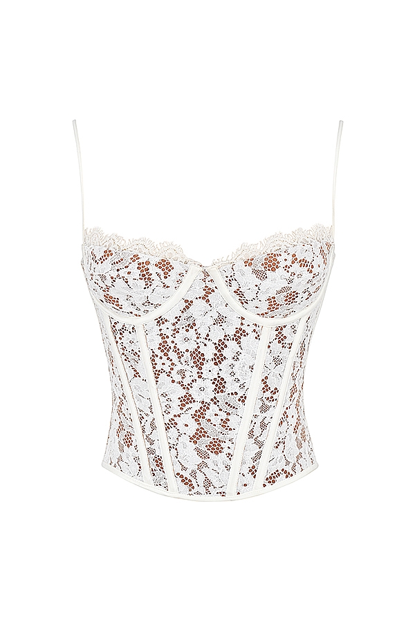 Mila  Ivory Lace Underwired Corset — image 12