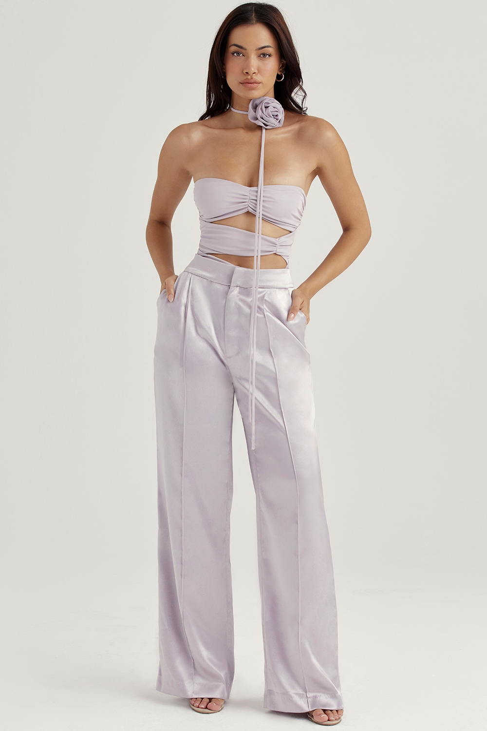 Joie  Grey Flower Trimmed Bodysuit — image 3
