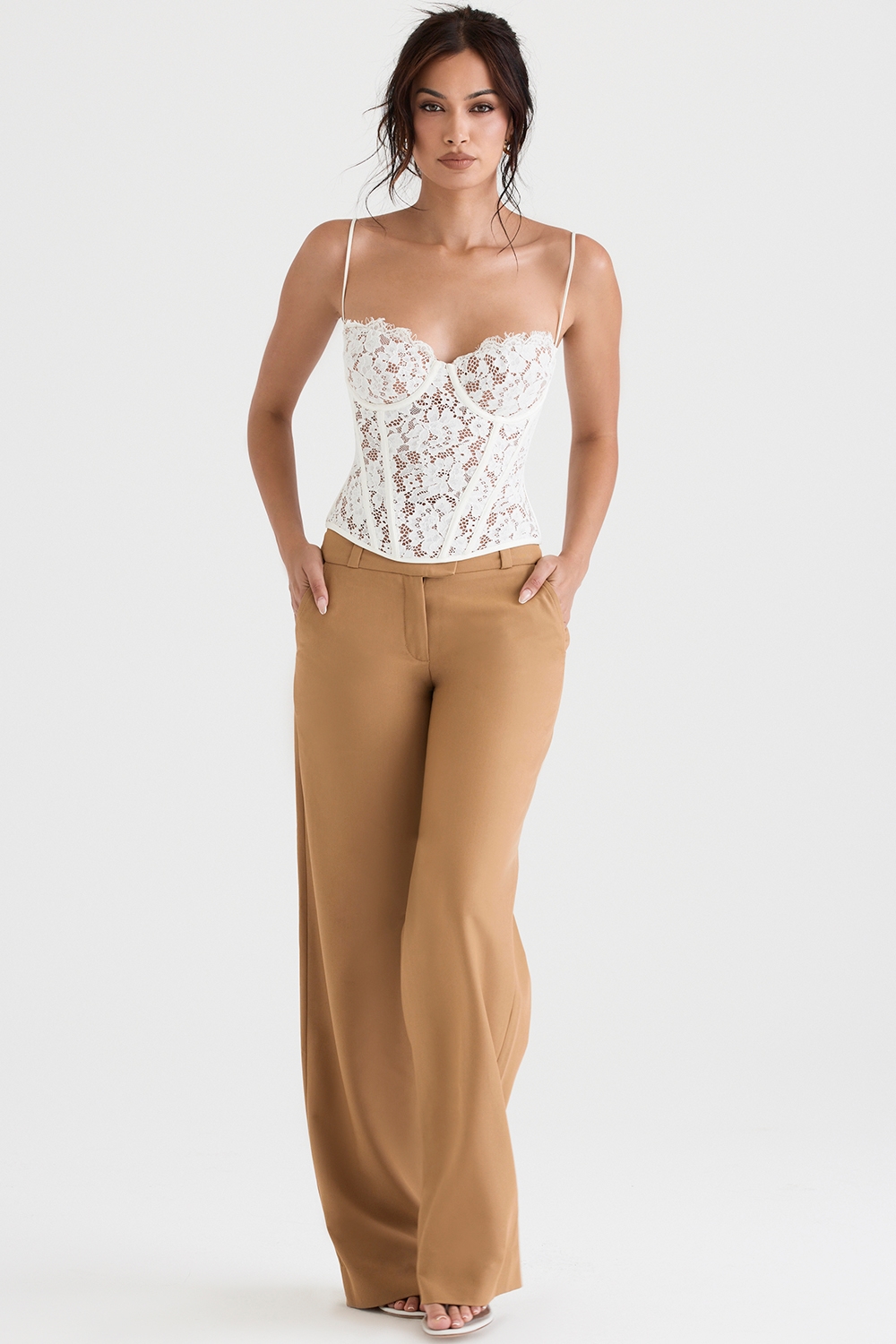 Cameron  Caramel Relaxed Tailored Trousers — image 5