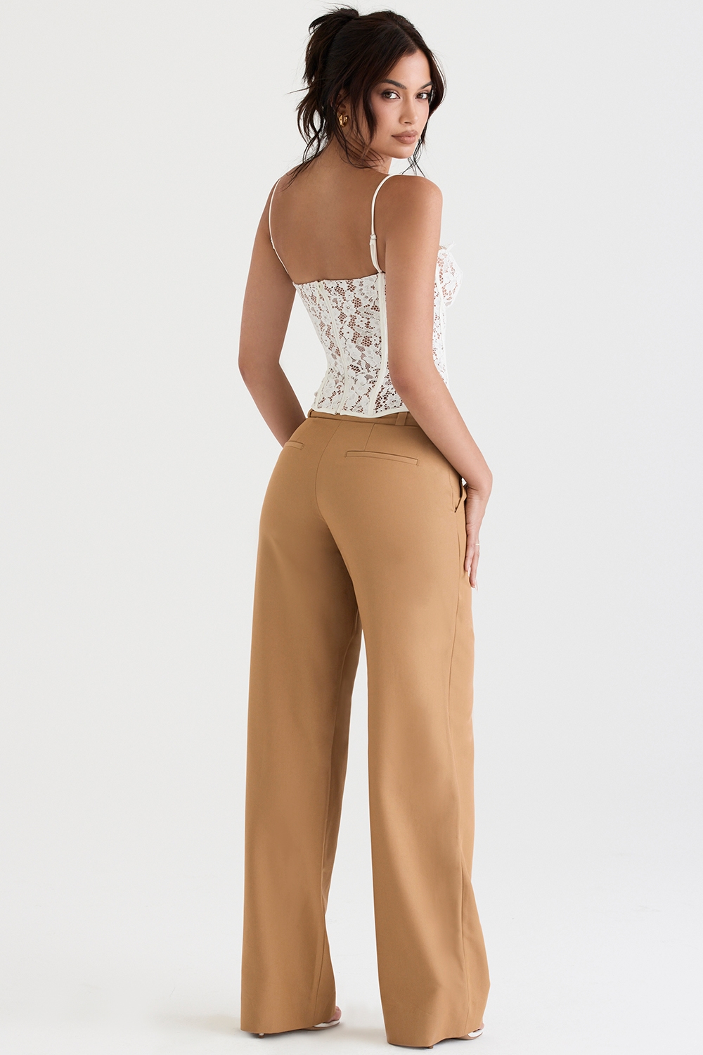 Cameron  Caramel Relaxed Tailored Trousers — image 7