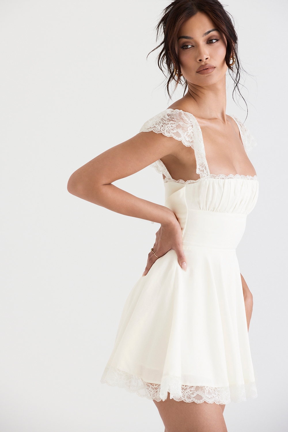 Kaia  Ivory A-Line Mini Dress — image 7