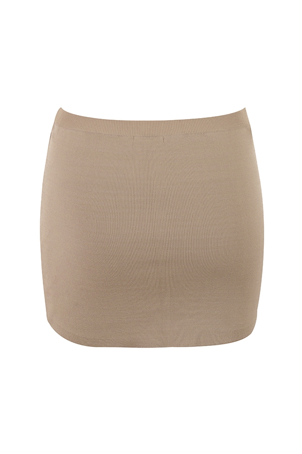 Mariella  Taupe Knit Mini Skirt — image 12