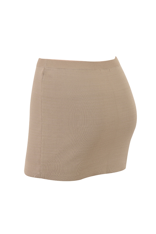 Mariella  Taupe Knit Mini Skirt — image 11