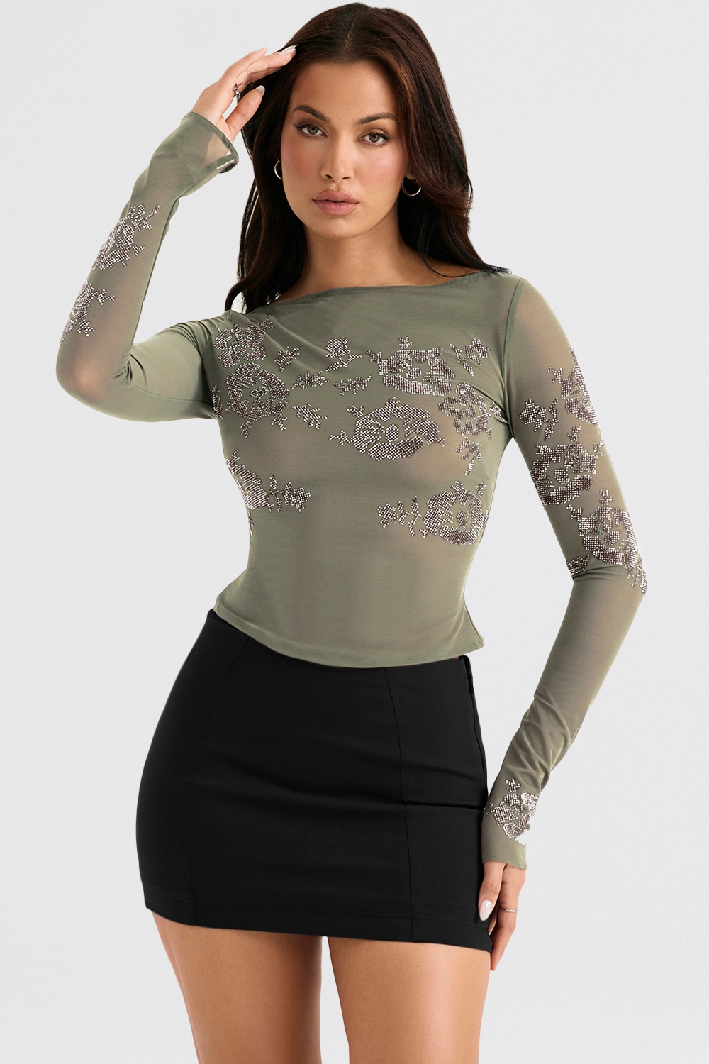 Nisha  Black Sculpting Mini Skirt — image 4