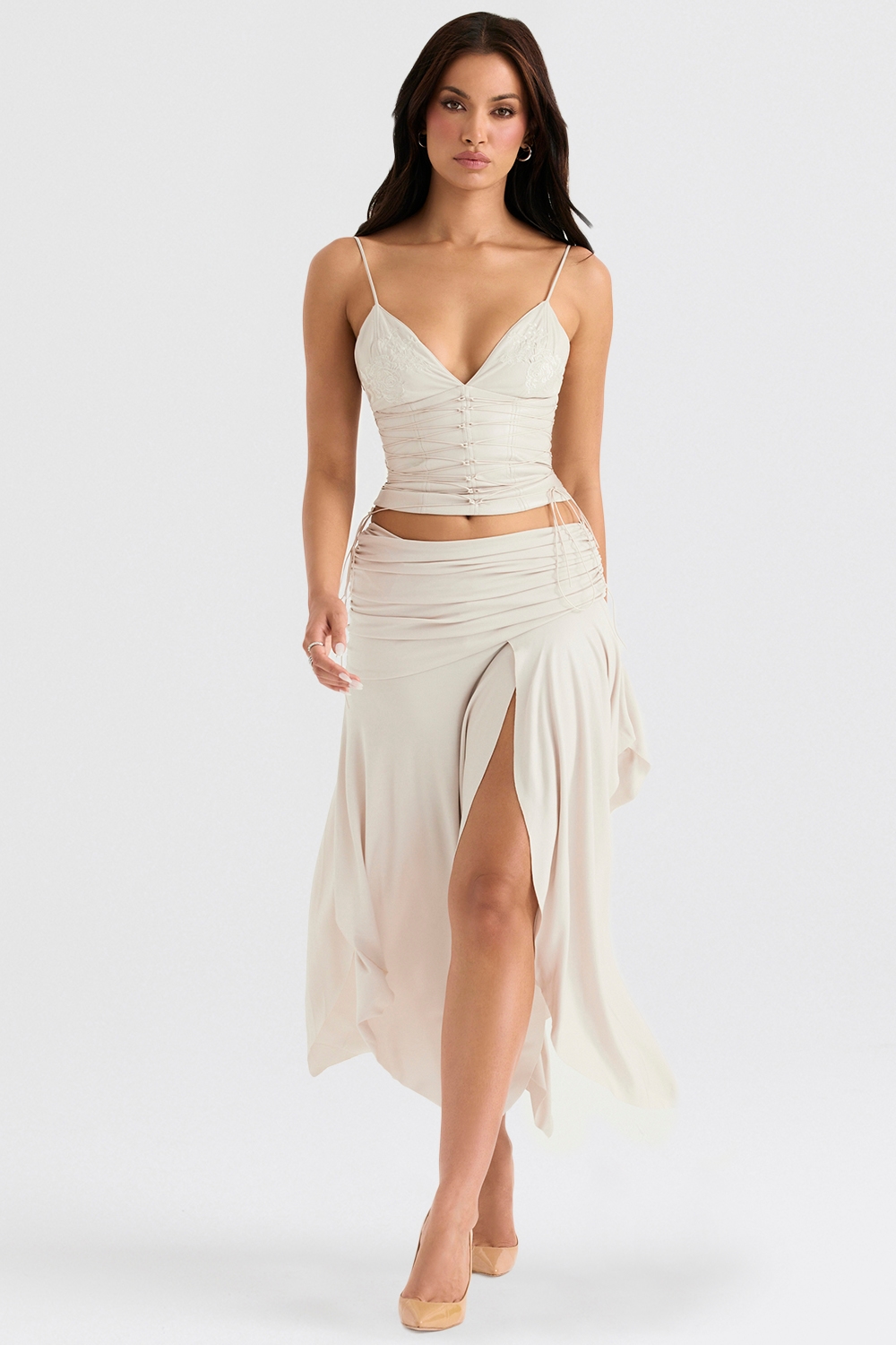 Antonella  Off White Vegan Leather Corset — image 3