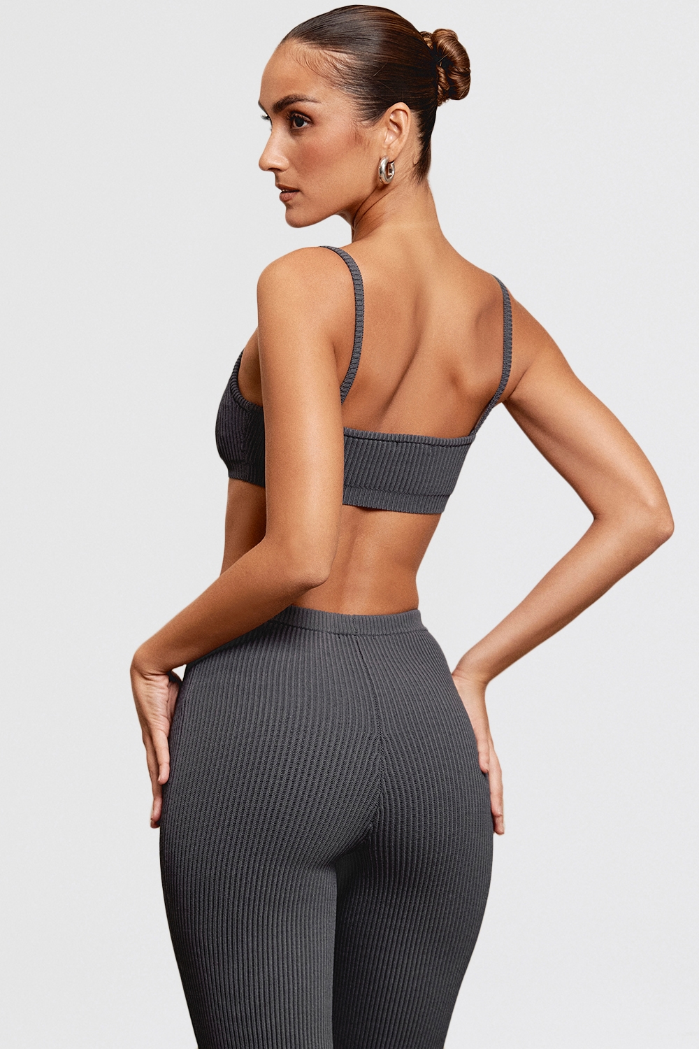 Mischa  Dark Grey Ribbed Knit Bralette — image 6