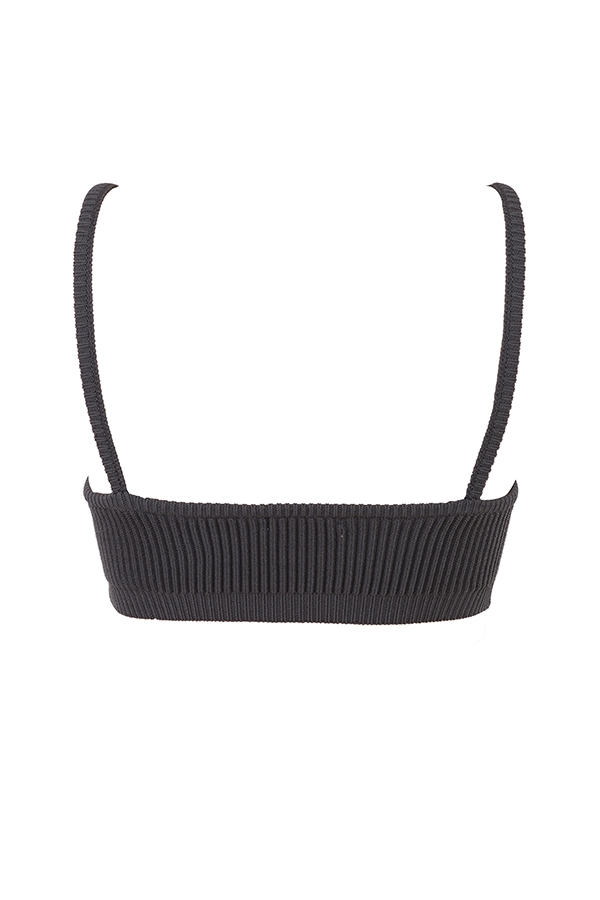 Mischa  Dark Grey Ribbed Knit Bralette — image 10