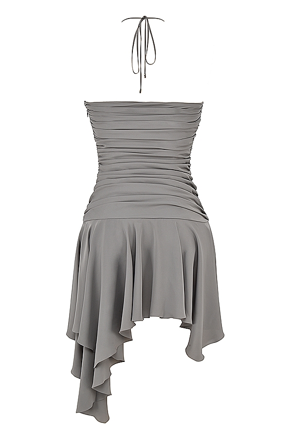 Valeria  Smoke Gathered Asymmetric Dress — image 13