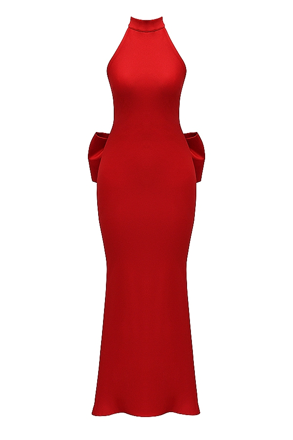 Ilaria  Red Bow Halter Dress — image 19