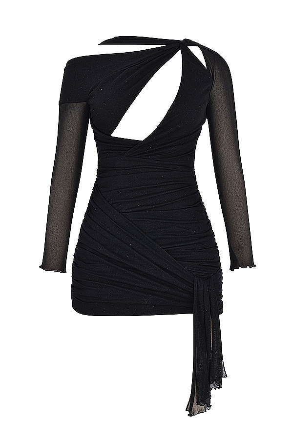 Santa  Black Glitter Cutout Mini Dress — image 11