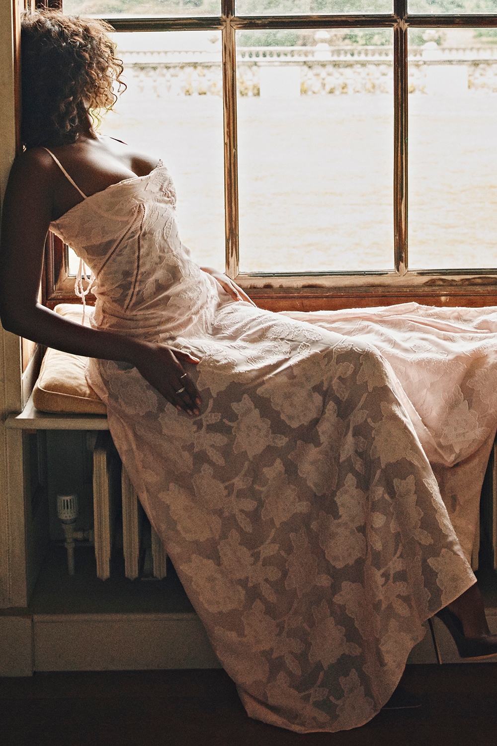 Seren  Soft Pink Floral Lace Back Maxi Dress — image 13