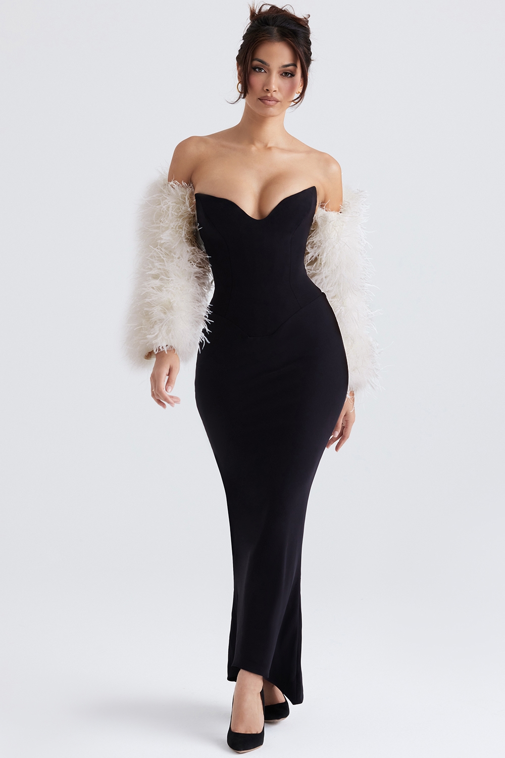 Ash  Off White Marabou Sleeve Jacket — image 4
