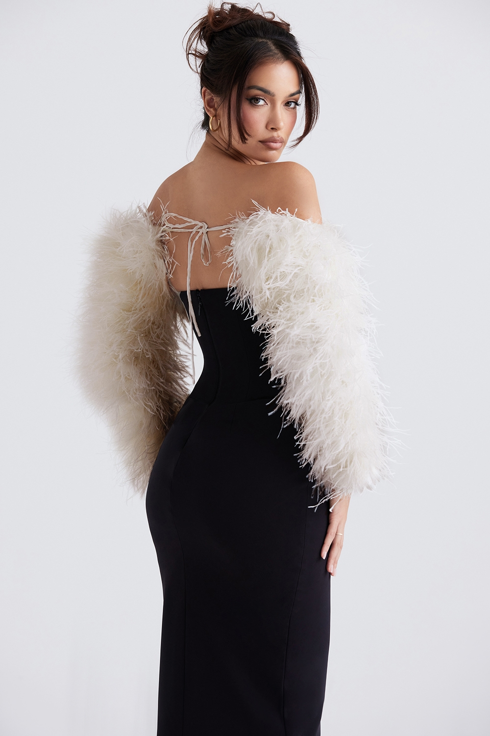 Ash  Off White Marabou Sleeve Jacket — image 7