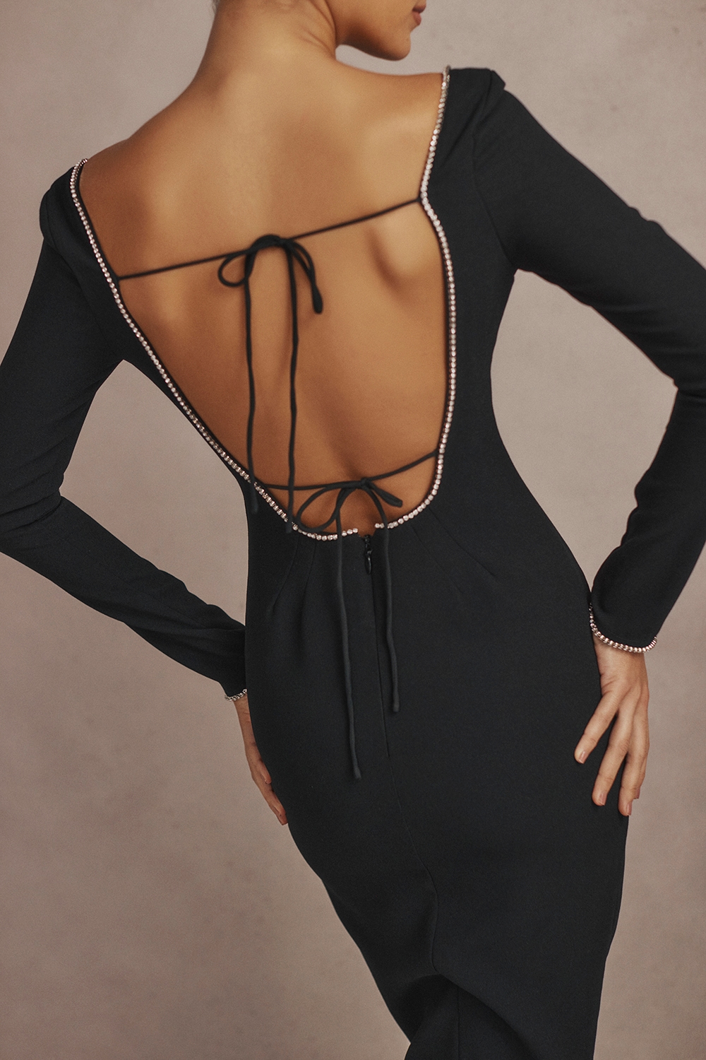 Rosa  Black Crystal Embellished Maxi Dress — image 13