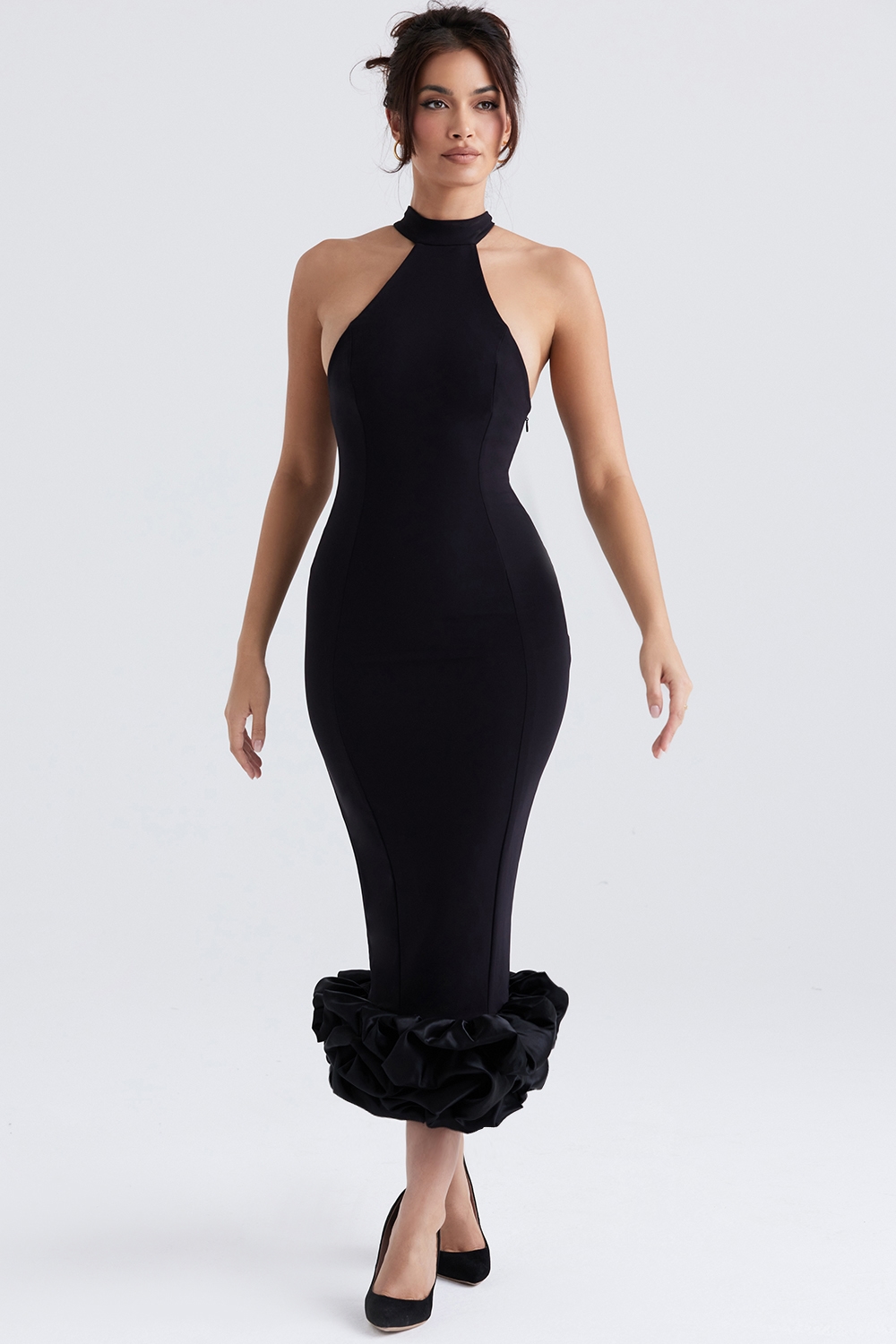 Juniper  Black Peplum Midi Dress — image 2
