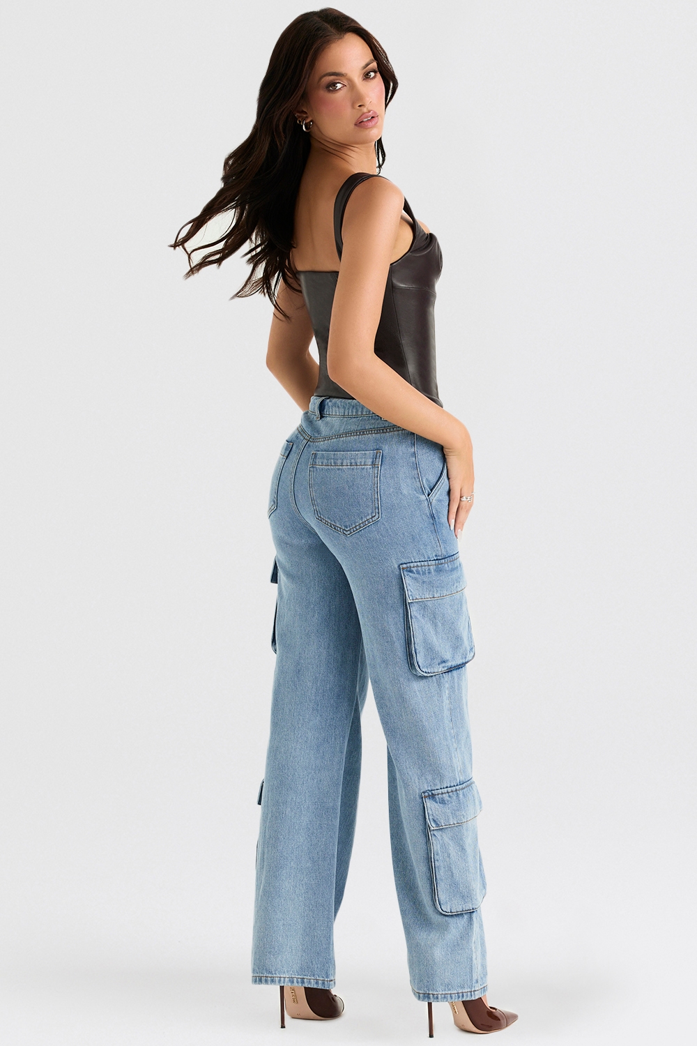 Ria  Blue Washed Utility Jeans — image 5