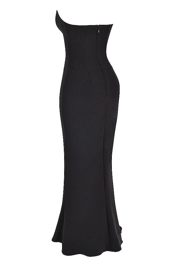 Sabine  Black Crepe Strapless Corset Dress — image 17