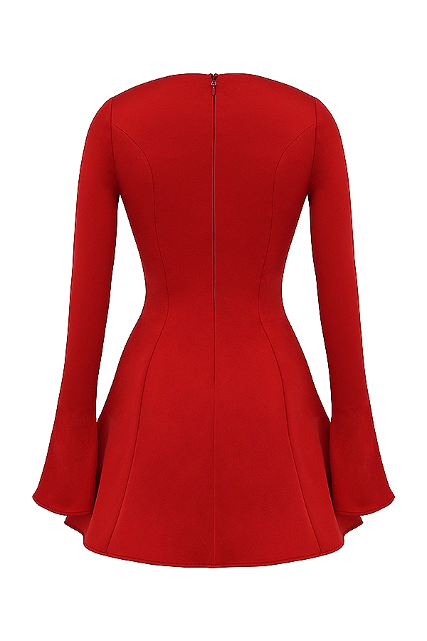 Sacha  Red Satin Mini Dress — image 14