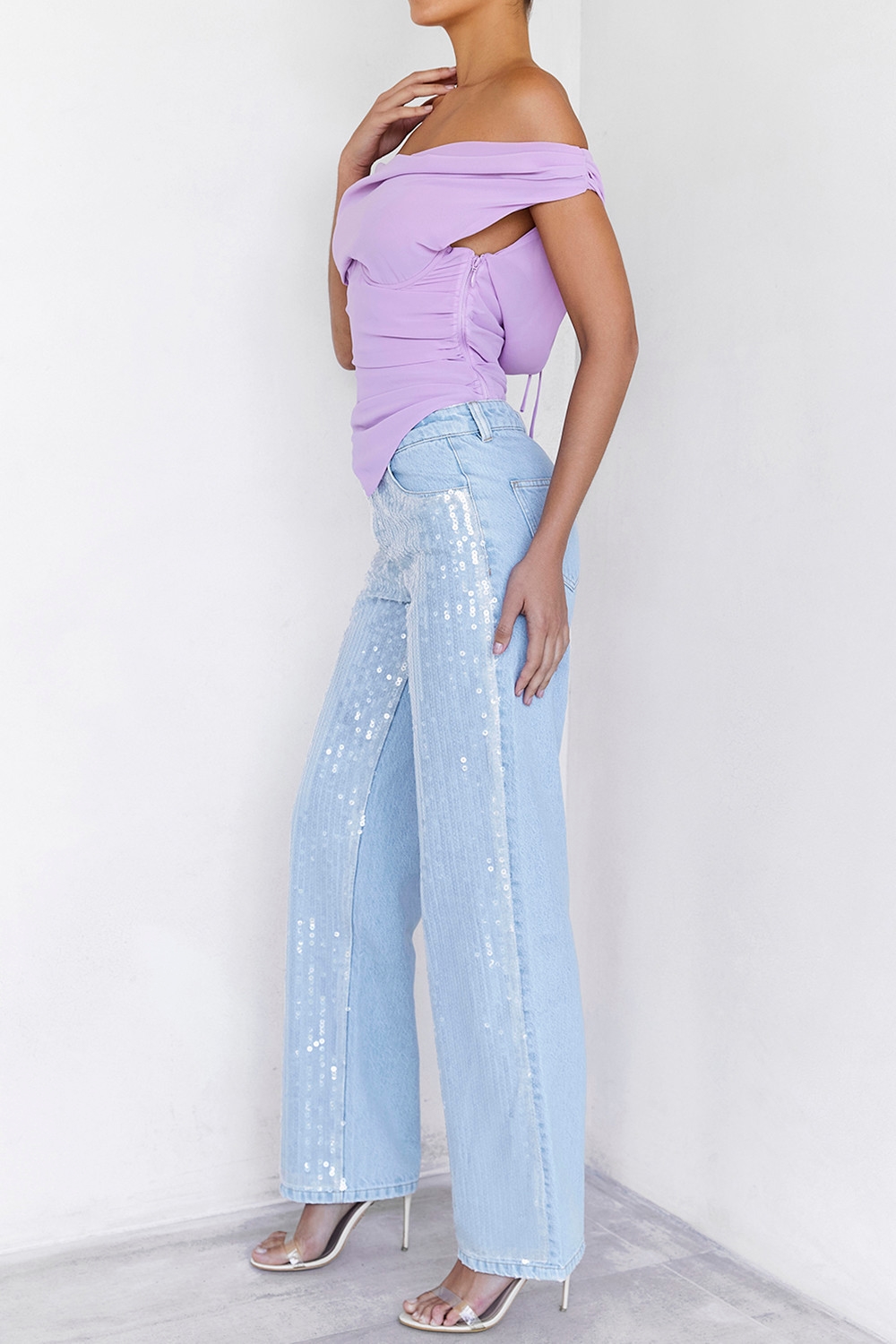 Mistress Rocks Stonewash Baggy Sequin Jeans - SALE — image 3