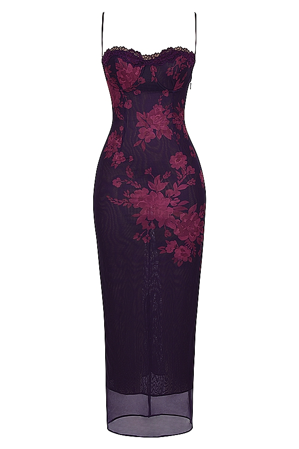 Aiza  Grape Floral Print Maxi Dress — image 16